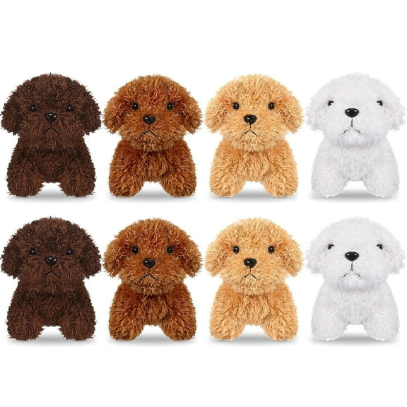 SkyAuks 8 Pcs Puppy Dogs Stuffed Animals Bulk Mini Dog Plush Soft Puppy Fluffy Stuffed Animal for Kids Baby Girls Boys Birthday Gifts (Multicolor)
