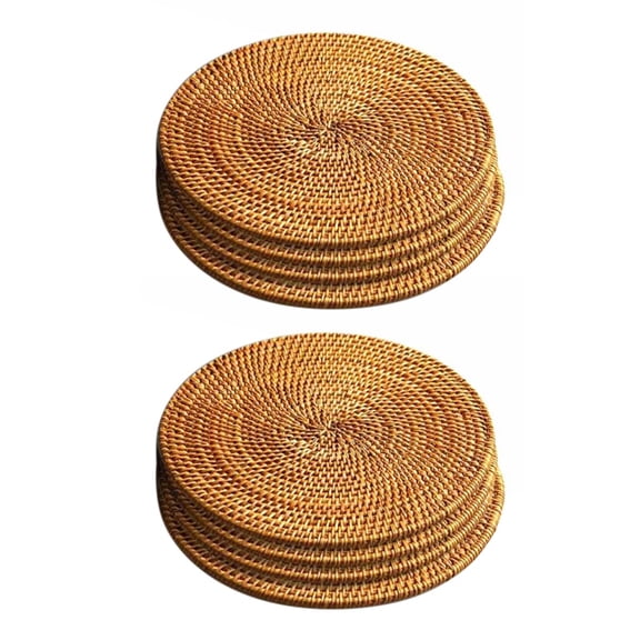 8 Pcs Rattan Trivets for Hot Dishes-Insulated Hot Pads, Pot Holder for Table,Heat Mats for Kitchen
