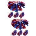 thumbnail image 1 of 8 Pcs Red Metallic Pompoms Cheerleading Props Cheerleading Pom Poms Cheerleading Pompoms Delicate or, 1 of 6