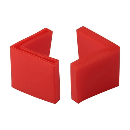 8Pcs Red Soft Angle Iron Foot Pad L Shaped Edge Leg Cover 40mmx40mm