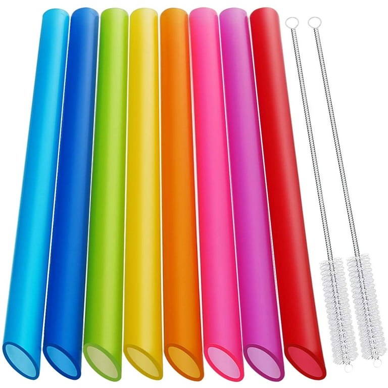 8 Pcs Reusable Boba Straws & Smoothie Straws - Multi Colors Jumbo Wide  Reusable Straws, BPA FREE Food-Grade Plastic Straws for Bubble Tea(Tapioca