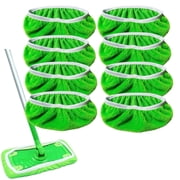 8 Pcs Reusable Mop Pads Compatible with SwifferSweeper Mop, Wet and Dry Flat mop Cover, Washable Pads for Surface/Hardwood Floor Cleaning (Mop is Not Included)