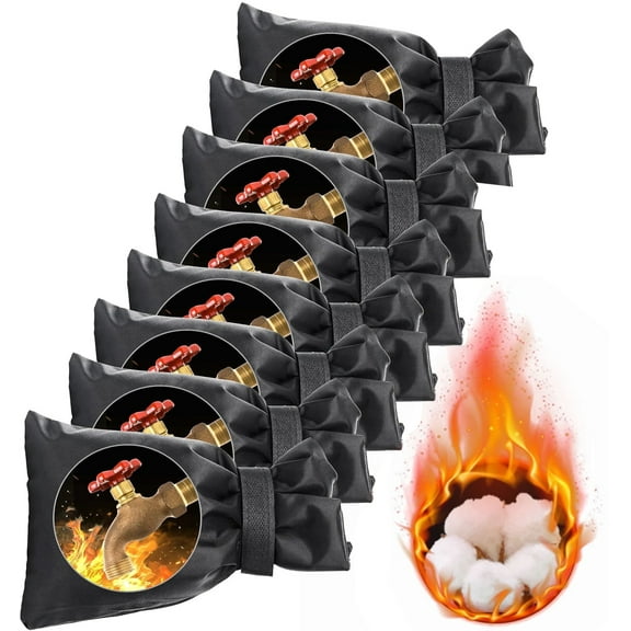 8 Pcs Reusable Outdoor Faucet Cover, Waterproof Faucet Insulation Cover Protector, Thickened Faucet Spigot Covers for Winter Freeze Protection Pipe Insulation