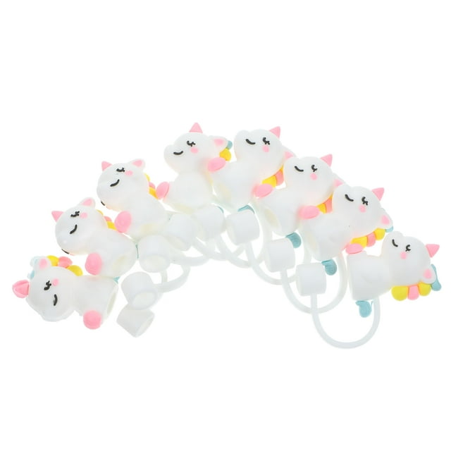 8 Pcs Reusable Shaker Unicorn Straw Plugs Covers for Drinks Gatherings ...