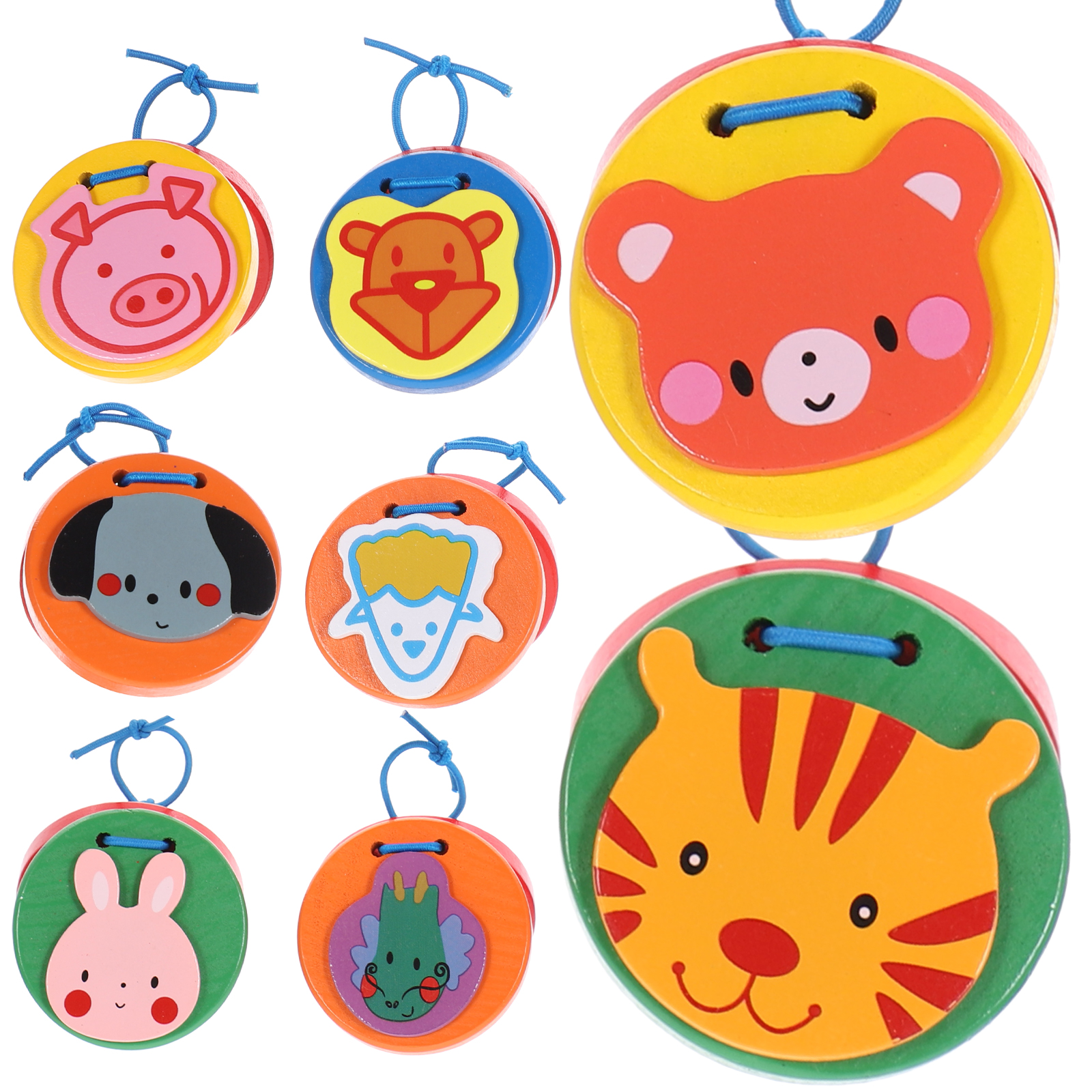 8 Pcs Round Animal Toys for Toddlers Baby Kids