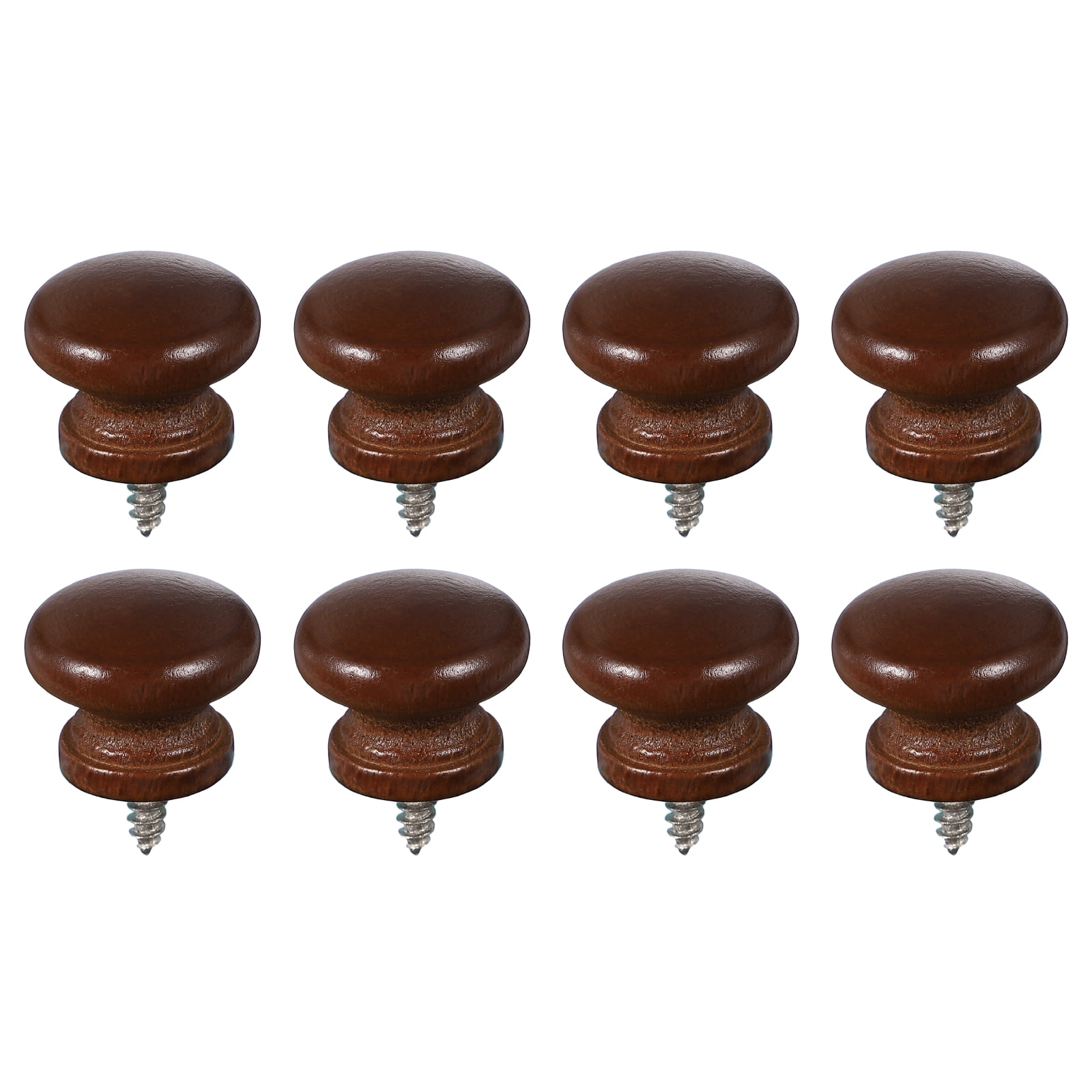 knobs for dark brown dresser 8 Pcs Round Wood Cabinet Knobs, Self-Tapping Solid Wooden Drawer Mushroom Pulls Handles Furniture Closet Wardrobes, (15/ FURNISHFUL FINESSE Dresser Knobs for