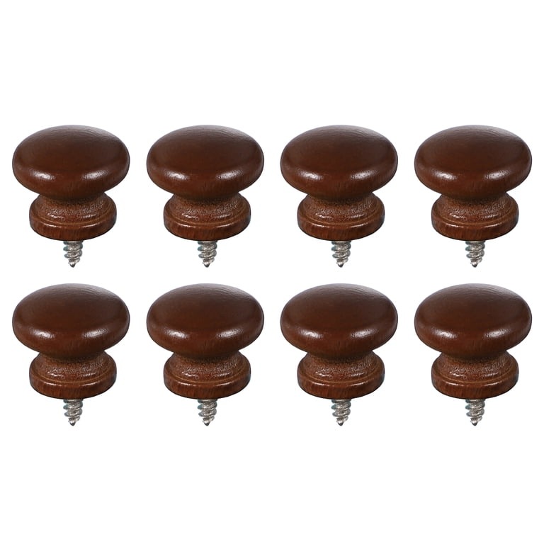knobs for dark brown dresser 8 Pcs Round Wood Cabinet Knobs, Self-Tapping Solid Wooden Drawer Mushroom Pulls Handles Furniture Closet Wardrobes, (15/16