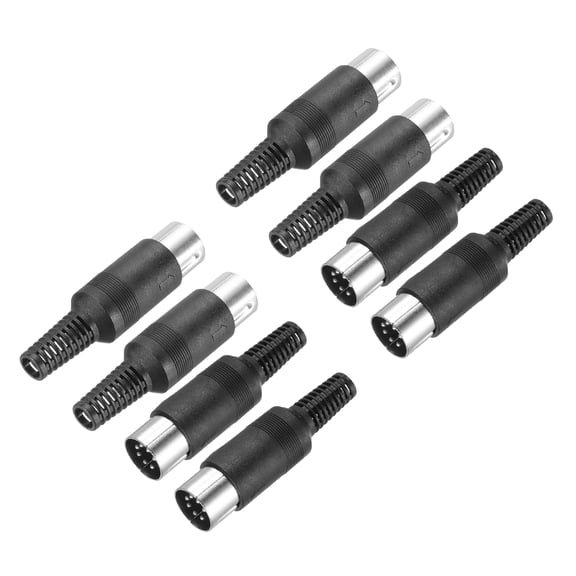 8 Pcs S-Video DIN Male Socket 7 Pin Signal Transmission Din Plug Din Connector(PS/2 Plug)
