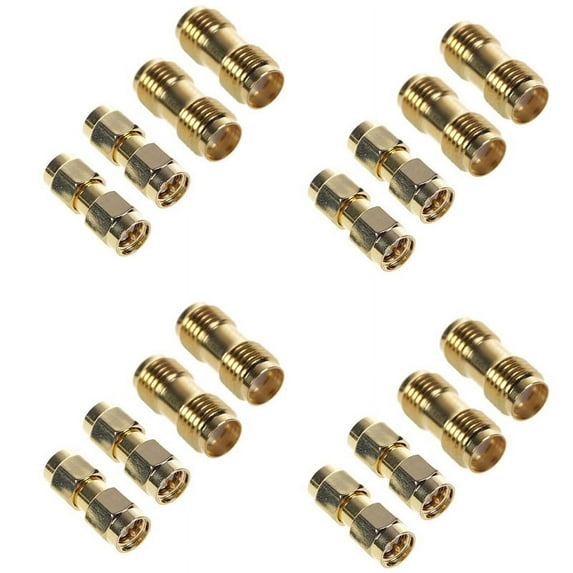8 Pcs SMA Male to SMA Male Plug+ 8 Pcs SMA Female to SMA Female Jack Coaxial Adapter Connector