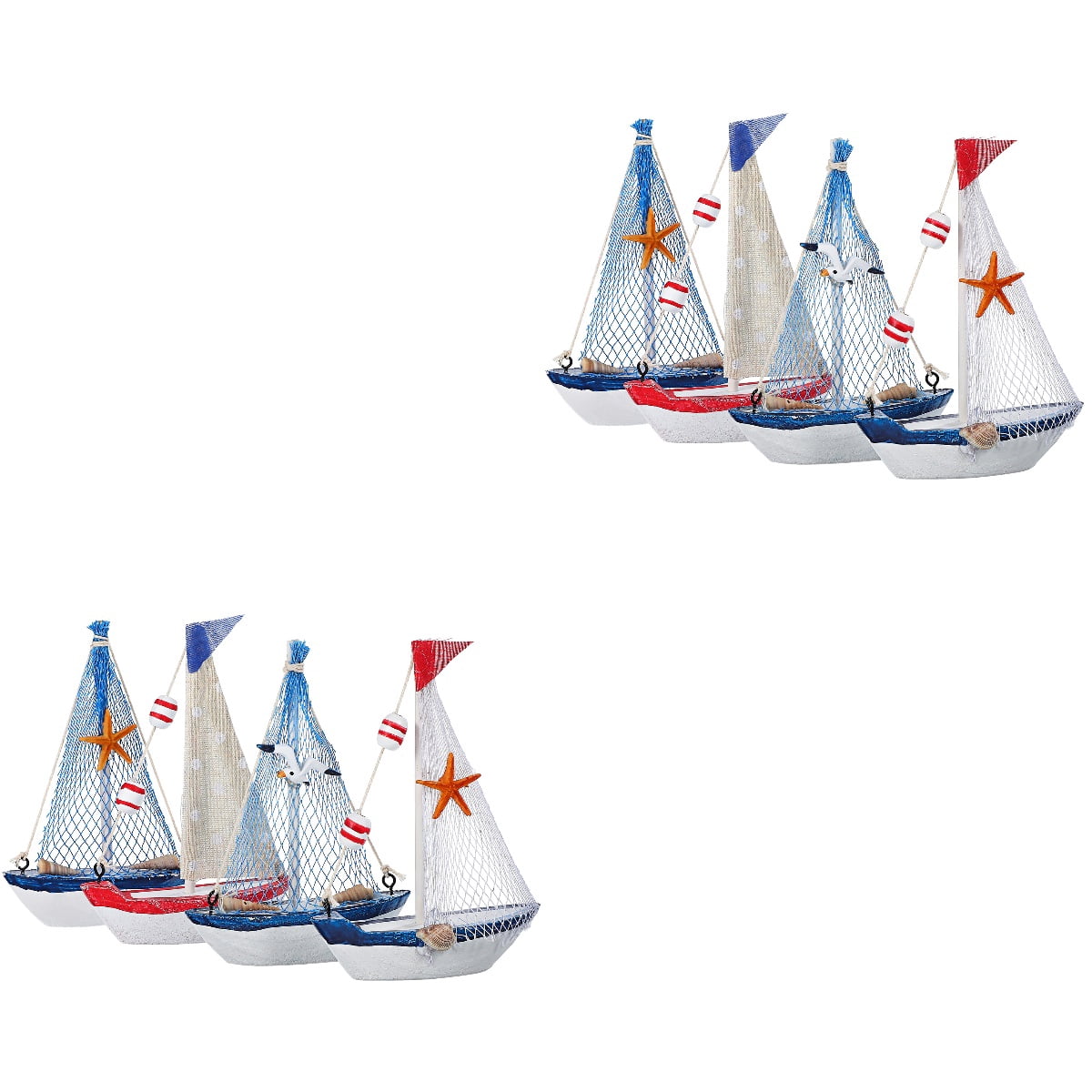 Mipcase 10pcs Miniature Boat Decor - Resin Sailboat Models For Garden, Aquarium, Diorama - View #9