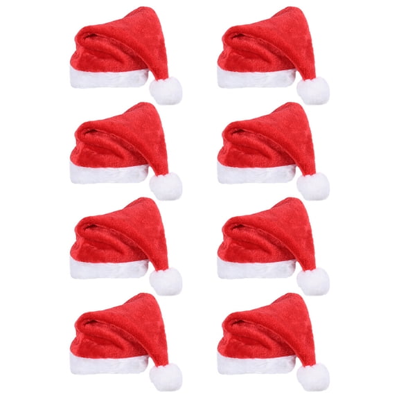 8pcs Christmas Hats Xmas Santa Claus Hat Holiday Event Props Role Play Hats
