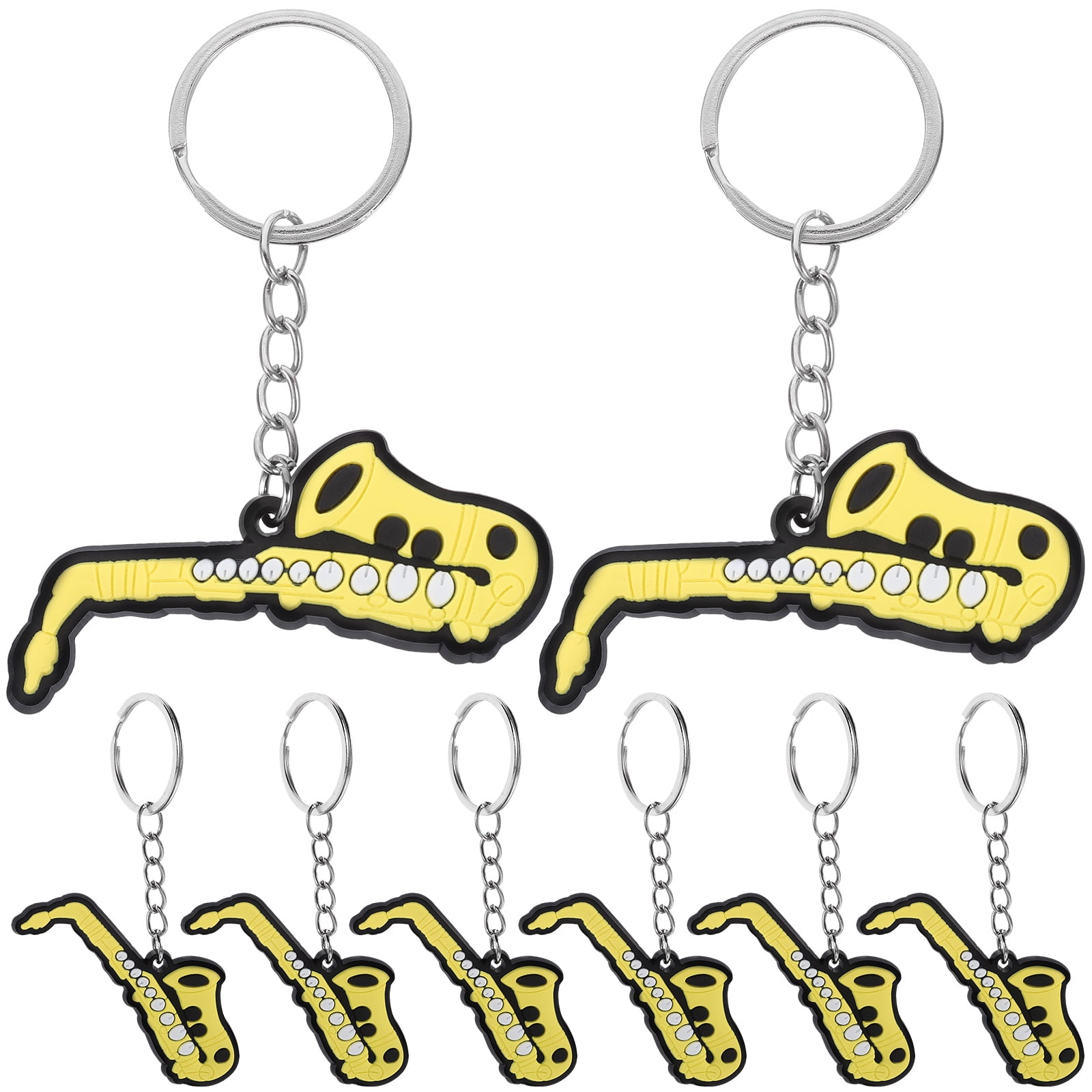 8 Pcs Saxophone Keychain Key Fob Music Key Chain Keychain for Men Music Instrument Key Chain