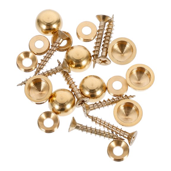 GOOHOCHY Screw Cap Covers Copper Screw Cover Caps Golden 8Pcs