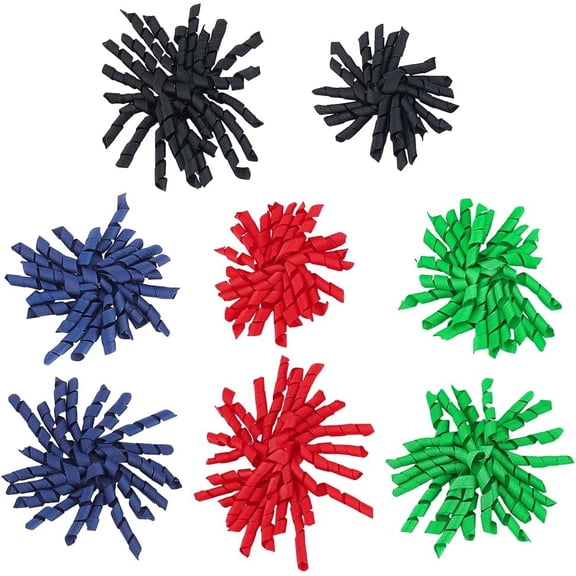 8 Pcs Self-Adhesive Assorted Curly Bows 8 Styles Curly Ribbon Bows Present Bows