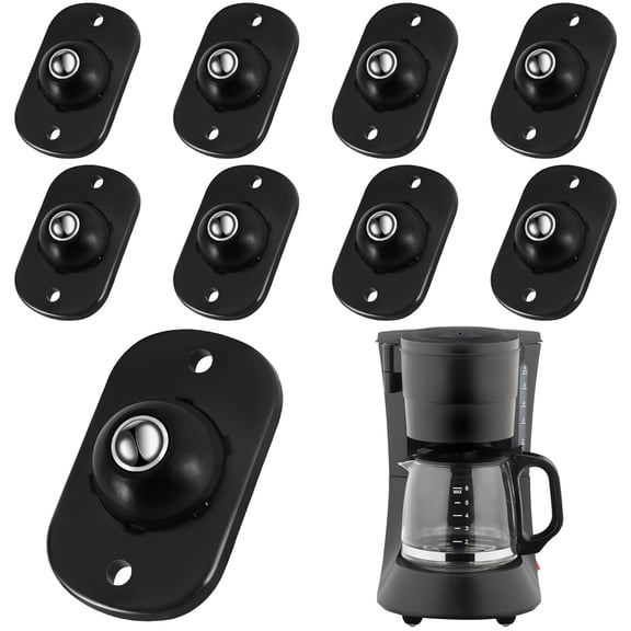 8 Pcs Self Adhesive Caster Wheels,Wheel for Appliances,Mini Swivel Wheels 360 Degree Rotation Sticky Pulley for Trash Can, Bins Bottom,Storage Box, Small Furniture and Kitchen Appliances(Black)