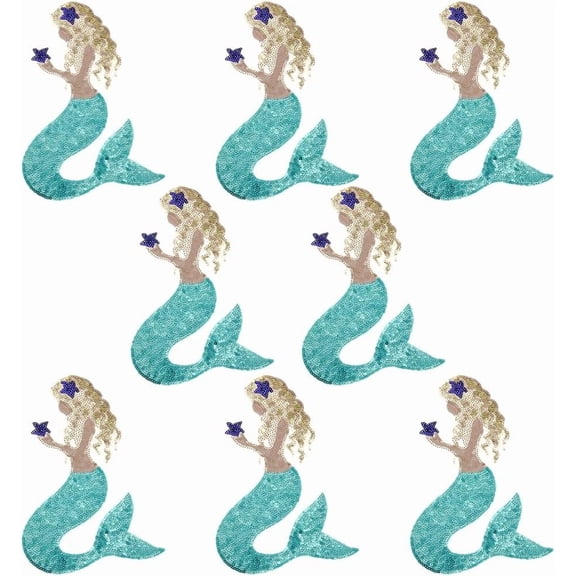 8 Pcs Sequined Embroidery Applique 5.5x3.7inch Iron Embroidery Applique Decoration Patches Sequin Stitch Patch Decorative Patch for Clothing Outerwear DIY Decor Colorful