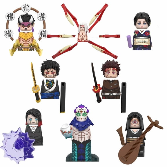 8 Pcs/Set Anime Heroes Building Block Figures Set | Collectible Manga Model Dolls | Desktop Display Gifts for Fans & Collectors