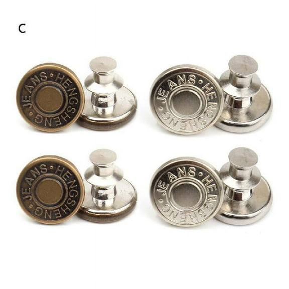 8 Pcs/Set No Sew Instant Button Round Metal Buttons Replacement Sewing Fasteners for Jeans Pants Trouser Cowboy Clothing