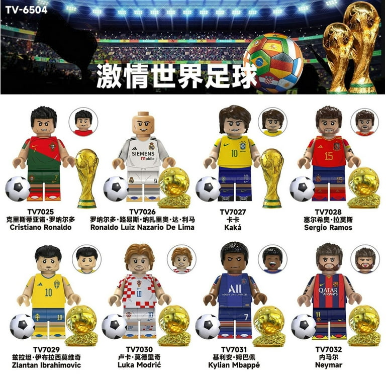 8 Pcs/Set Soccer Stars Building Block Minifigures Toys