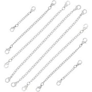 JESOT 8 Pcs/Set Stainless Steel Extended Extension Chains Tail Extender for Jewelry Making Findings Necklace Bracelet Chain (Silver)