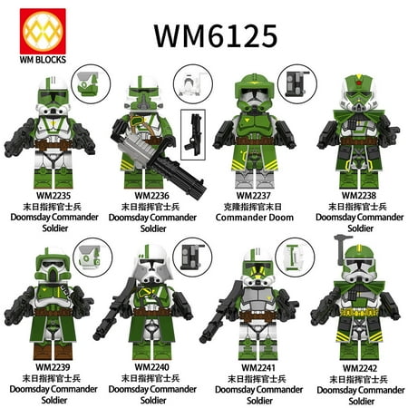 8 Pcs/Set Star War Minifigures Building Block Toys Set, Doomsday Commander Soldiers Action Figures For Kids Fans Gift