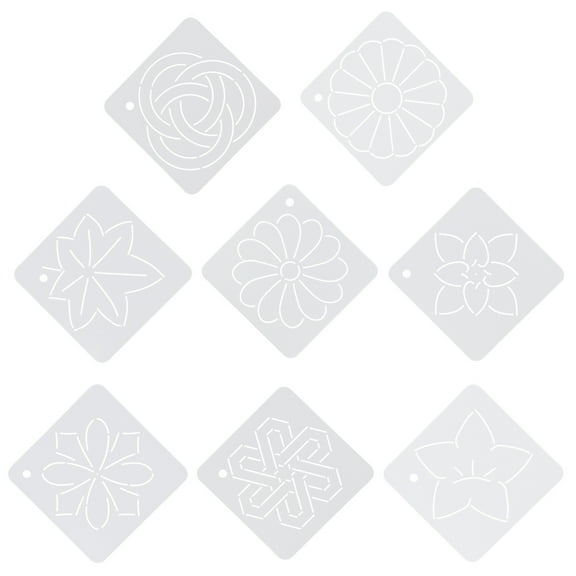 8 Pcs Quilting Templates Tracing Stencils for Patchwork Sewing Flower Line