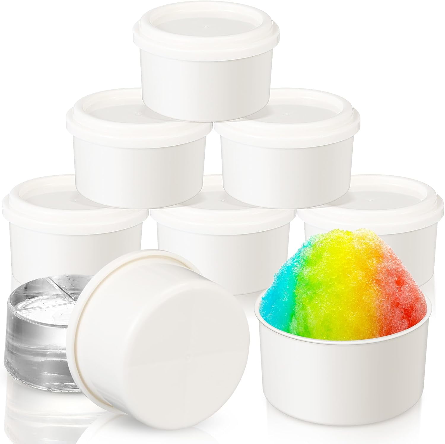 8 Pcs Shaved Ice Block Molds with Lids Food-grade Bpa-free Reusable ...