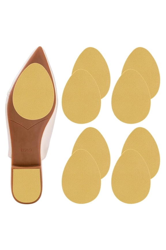 8 Pcs Shoe Grips on Bottom of Shoes No Slip Shoes Pads Self Adhesive Sole Protector Anti Slip Shoe Grips Bottom of Shoe for Heel No Skid Shoe Pads for Sneakers Slippers (Beige, 5.9 x 3.2 Inch)