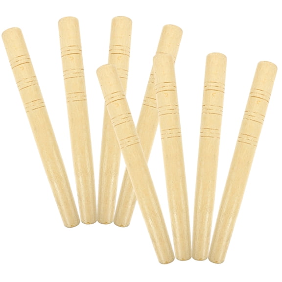 SOPOTUTU Garden Hoe Wood Handle Wooden Handles Khaki Wood 8Pcs Round Shape