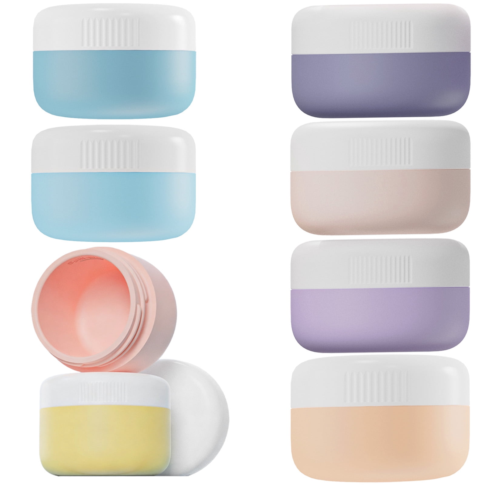 8 Pcs Silicone Cream Jars Set, 0.7 oz Mini Cosmetic Jars for Travel ...