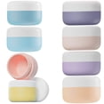 thumbnail image 1 of 8 Pcs Silicone Cream Jars Set, 0.7 oz Mini Cosmetic Jars for Travel, Travel Containers for Toiletries, Wide Mouth Refillable Travel Moisturizer Container, Multicolor, 1 of 8