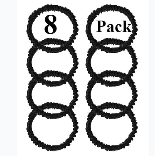 8 Pcs Silk Hair Scrunchies for Women - Silky Hair Ties for Thick, Thin or Curly Hair - Bulk Pack Satin Sleepy Scrunchies