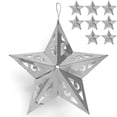 thumbnail image 1 of 8 Pcs Silver Star Christmas Tree Ornaments Set (Pop-up) 5 Inches Tall; 5-Point Stars by Arcworks, 1 of 4