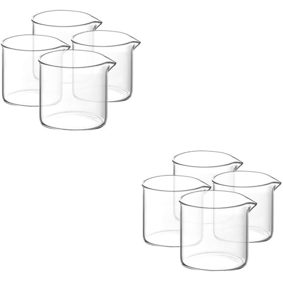 8 Pcs Single Spout Glass Milk Cup Clear Coffee Mug Glass Cups Small Milk Pitcher Ceramic Coffee Mug Sauce Pitcher