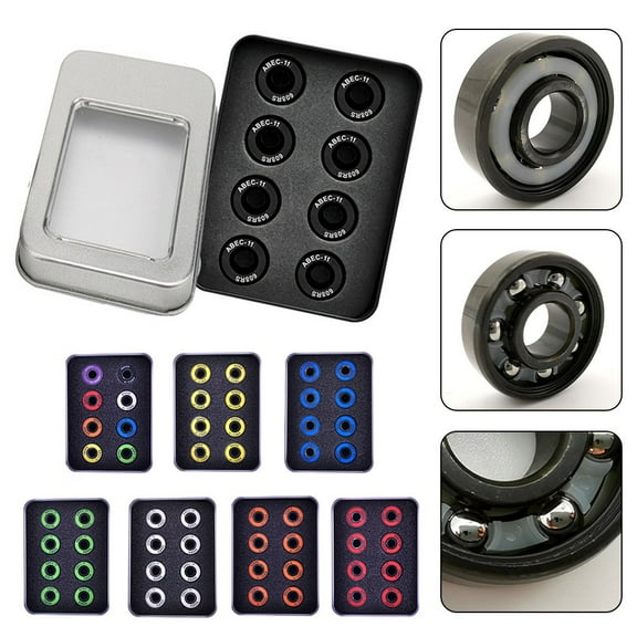 8 Pcs Skateboard Bearings 608Rs Abec-11 Integrated Spacer Longboard Bearing Fangkenuo