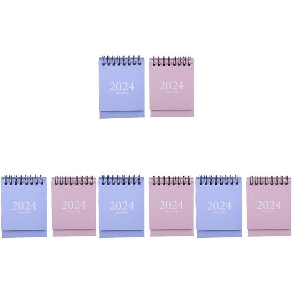 YUNLIGHTS Small Desk Calendar 2024 Daily Use Monthly Memo Assorted Color 8Pcs