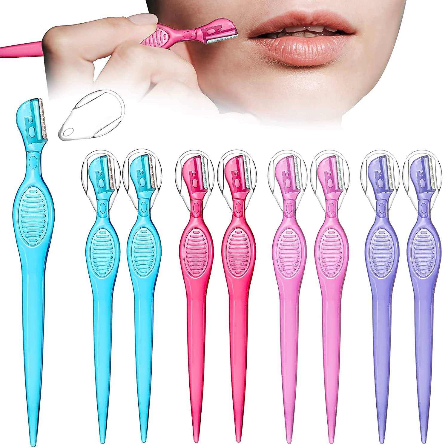 8 Pcs Small Eyebrow Razor for Women Portable Face Razors for Women ...
