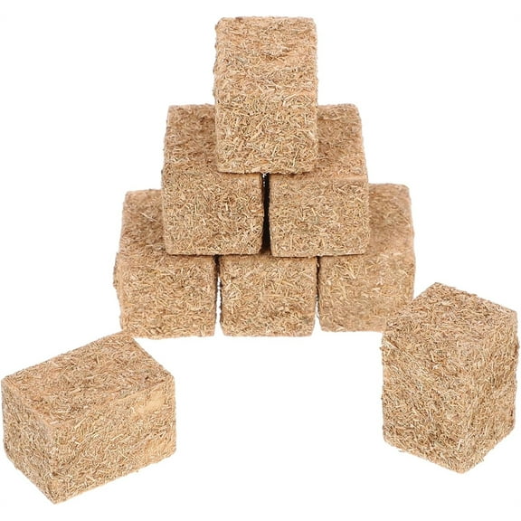 8 Pcs Small Hay Bales for Crafts,Miniature Straw Hayrick Ornaments,Hay Straw Balesfor DollHouse,Mini-Simulation Haystack for Farm Accessories,Decorative Prop for Animal Husbandry Scene