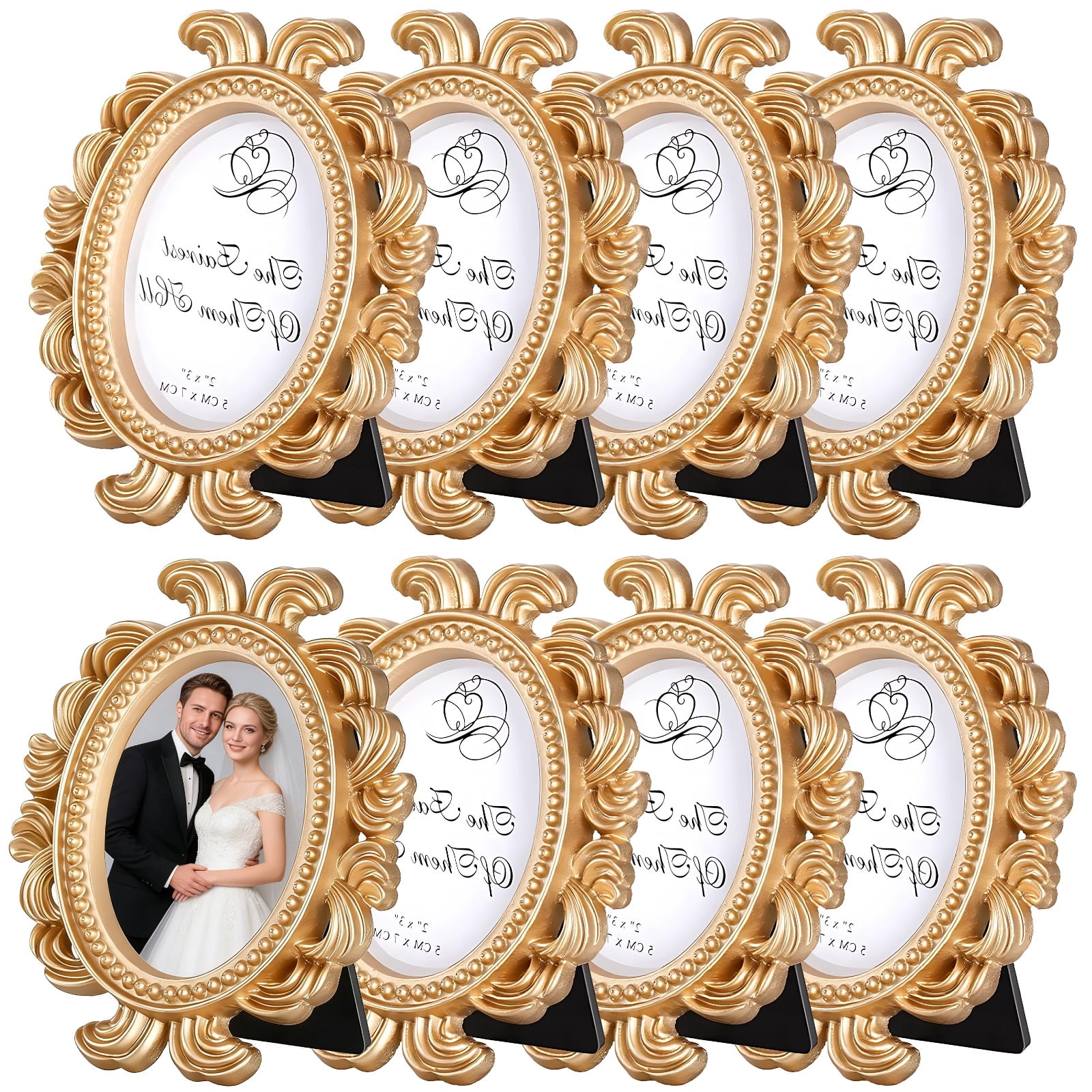 8 Pcs Small Vintage Picture Frames, Mini Gold Picture Frames 3.7x3.1 in ...