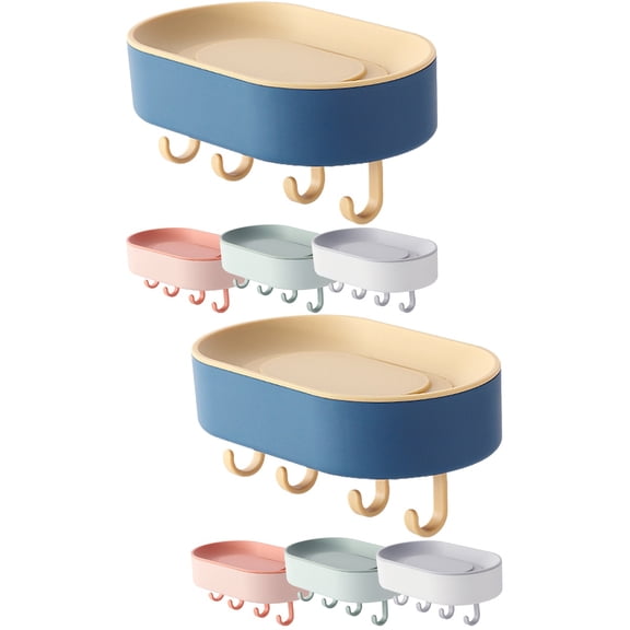 FENGGUIQU Bathroom Soap Holder Organizer in Assorted Colors, Easy to Install, No Wall Damage, Space-Saving Storage Solution