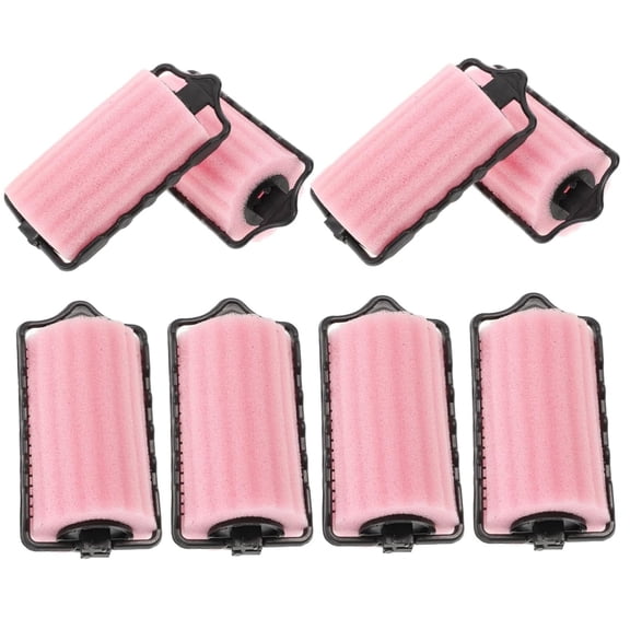 8 Pcs Soft Comfortable Hair Rollers No Heat Curlers Sponge Rollers for Hair Soft Comfortable Hair Curlers for Hairdressing Hair Rollers No Damage,Pink,Topboutique