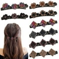 thumbnail image 1 of 8 Pcs Sparkling Crystal Stone Braided Hair Clips Double Layer Triple Segmented Rhinestone Hair Clip with 3 Small Clips,Prosperous Hair Barrette for Women, 1 of 5