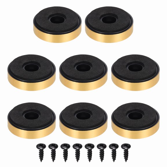 8 Pcs Speaker Isolation Feet,40mmx10mm Plastic Foam Shock Absorption Base Pad Anti Vibration Amplifier Stand Feet Mat Gold