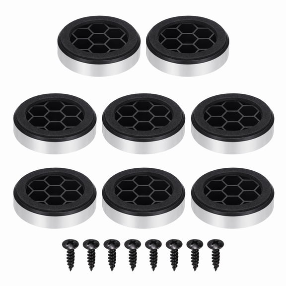 8 Pcs Speaker Isolation Feet,57mmx13mm Plastic Foam Shock Absorption Base Pad Anti Vibration Amplifier Stand Feet Mat Silver