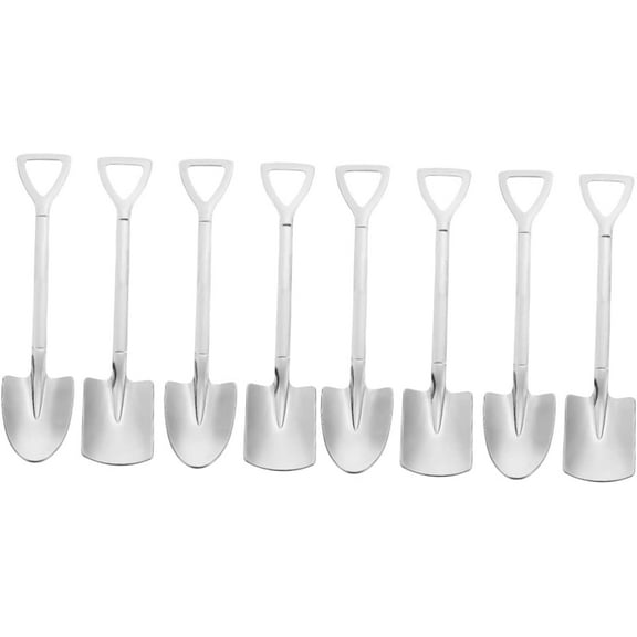 8 Pcs Spoon Espresso Spoon Novelty Mini Coffee Spoon Ice Cream Spoon Stainless Steel Spoons Metal Spoons Shovel Shape Spoon Metal Serving Spoons Jelly Spoon Shovel Spoon Blender