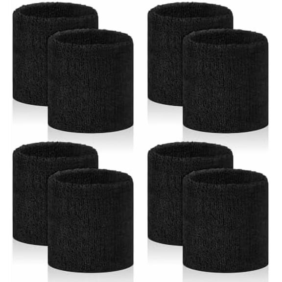 8 Pcs Sports Wrist Sweat Bands for Men & Women， Absorbent Wrist Sweatbands Tennis Wristbands, Elastic Wrist Bands for Sweat for Basketball Tennis Football Gym Running Working Out