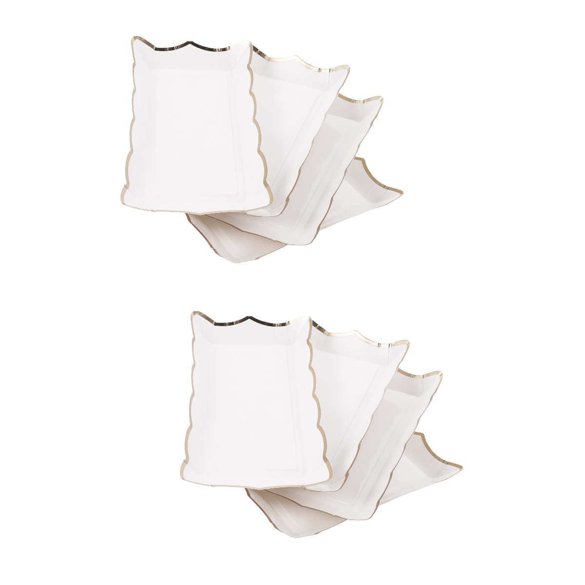 8 Pcs Square Paper Lace Plate Party Trays for Serving Food Wedding