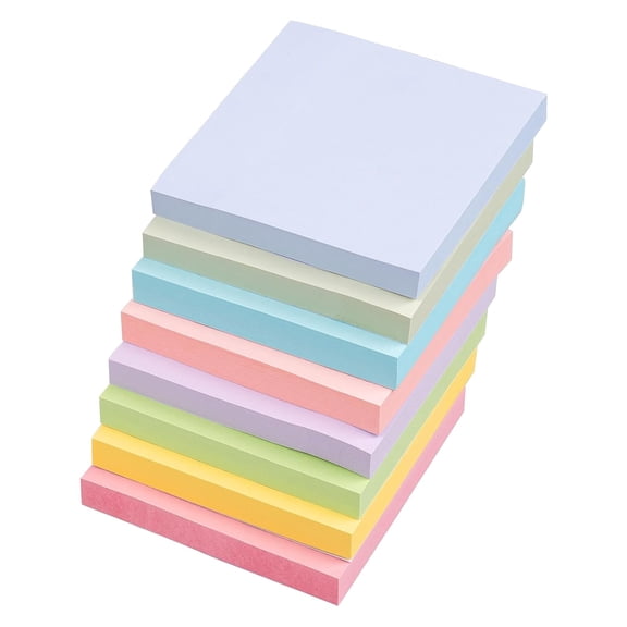 8 Pcs Square Sticky Notes 3X3 Inch,8 Light Colors Self-Stick Note Pads,Strong Adhesive Stick Notes,Sticking Memo Pads,Small Notepads,Repositionable Pads for Office, Home, To Do Lists,Mixed 8PCS