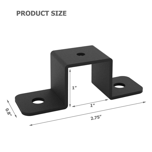 8 Pcs Square U-Clamp Bracket for Pipe Post Fixing Black Alloy Steel