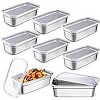 Steamable Containers 8 Pcs Stainless Steel Food Storage Containers with Lids 1/3 Size Hotel ...